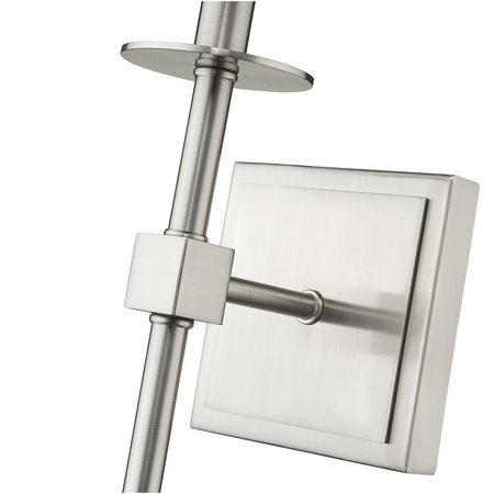 Z-Lite Camila 1 Light Wall Sconce, Brushed Nickel & White 811-1S-BN